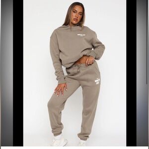 White Fox Taupe Sweat Set